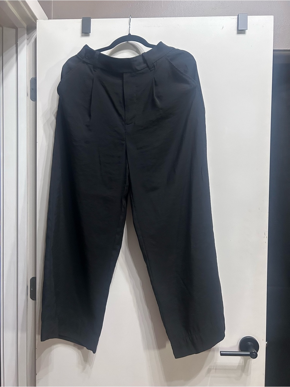 Madewell Black Wide-Leg Flowy Trousers